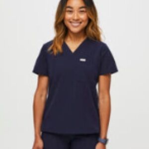 women's Navy Petite Catarina One-Pocket Scrub Top - XXS / Navy